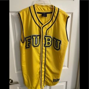 FUBU sleeveless button up jersey